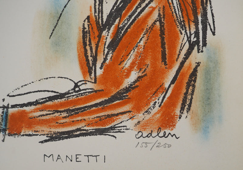 Michel ADLEN : Le Clown Manetti, Lithographie originale (photo de détail 2) - Crédit photo : Galerie Art.Paris