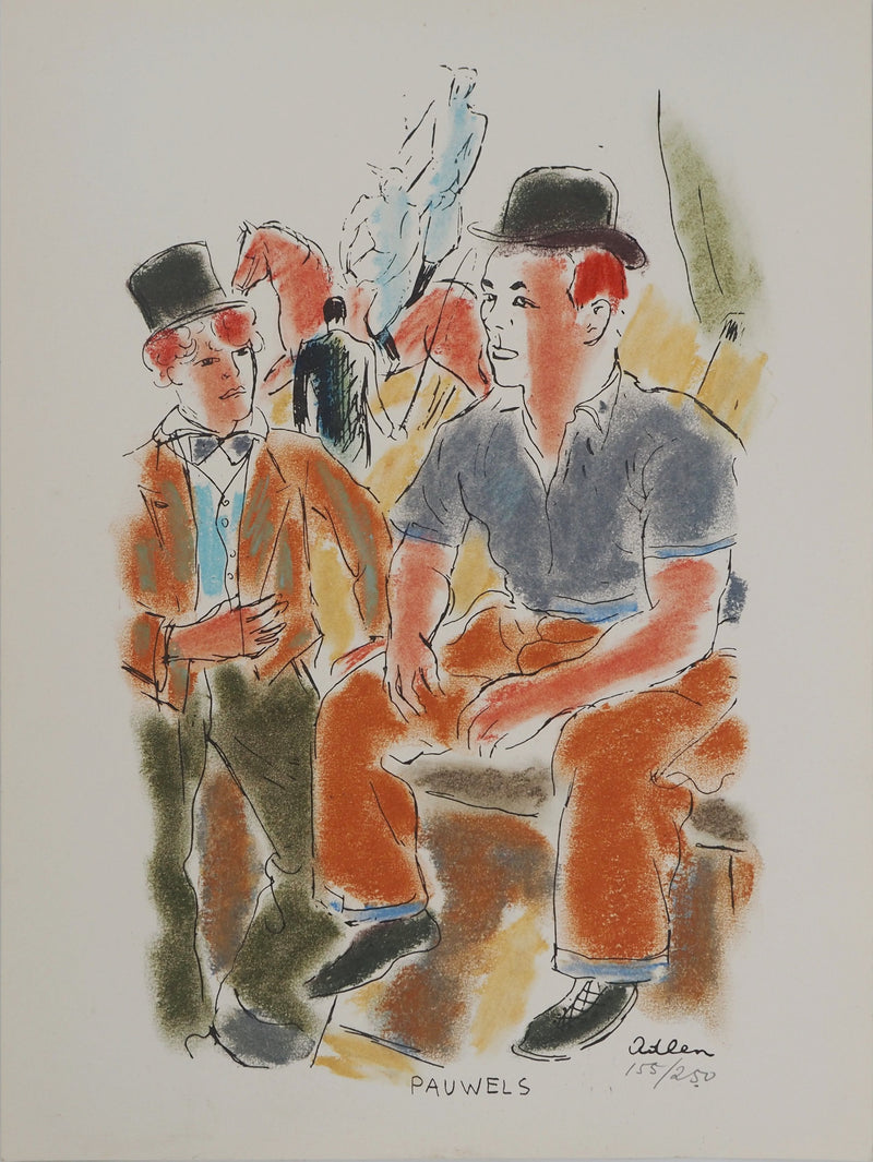 Michel ADLEN : Les cavaliers, Lithographie originale (vue générale) - Crédit photo : Galerie Art.Paris
