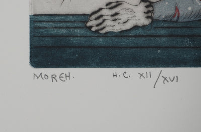 Mordecaï MOREH : Métamorphose d'un enfant, Gravure originale (photo de détail 2) - Crédit photo : Galerie Art.Paris