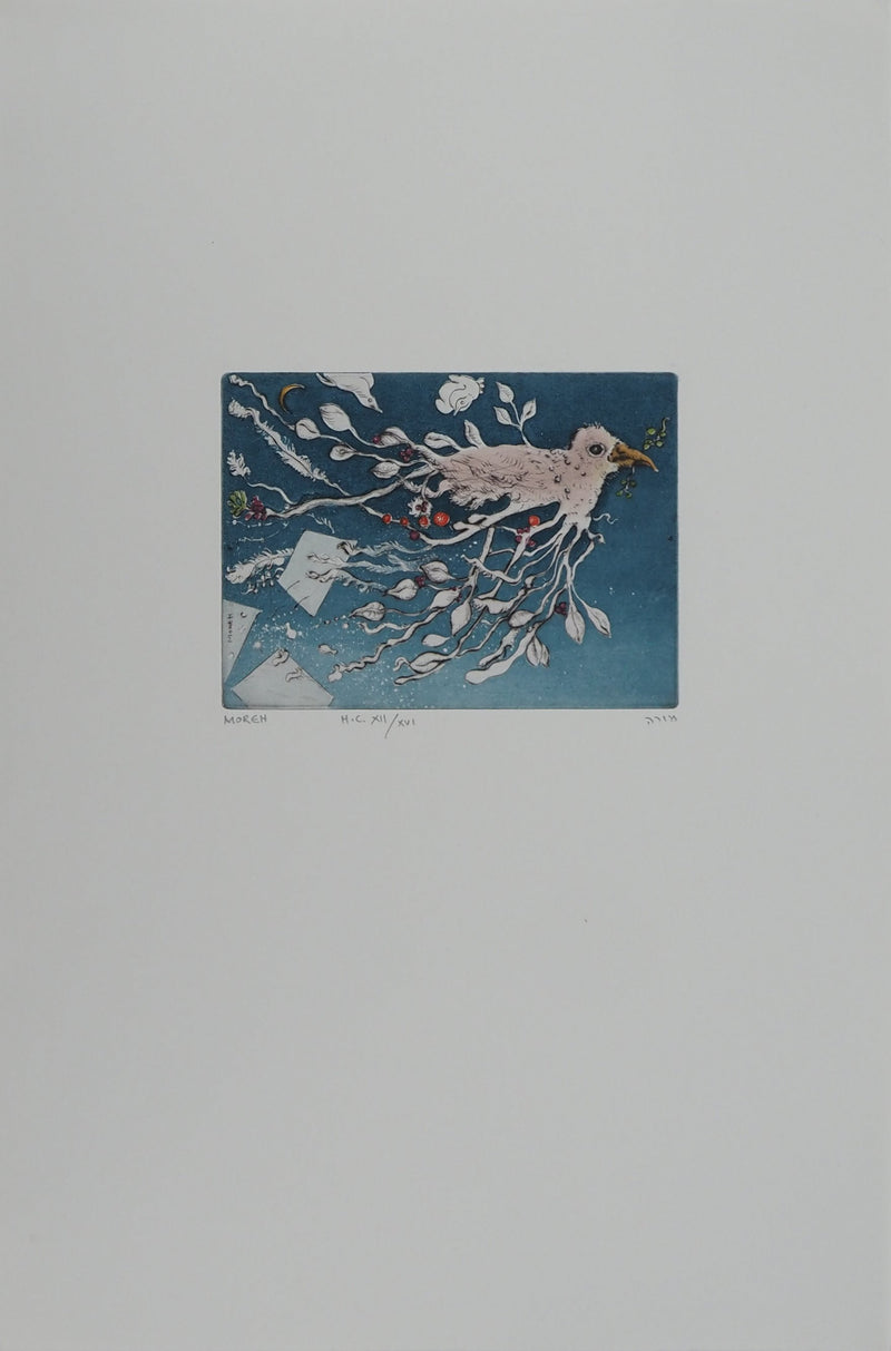 Mordecaï MOREH : La Colombe, Gravure originale (vue générale) - Crédit photo : Galerie Art.Paris