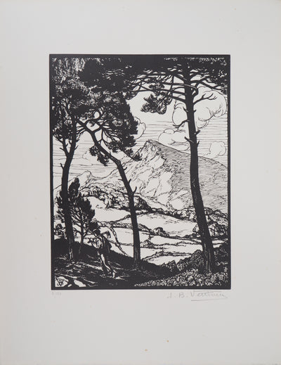 Jean-Baptiste VETTINER : Provence, dans les pins, Gravure sur bois originale (photo de détail 3) - Crédit photo : Galerie Art.Paris