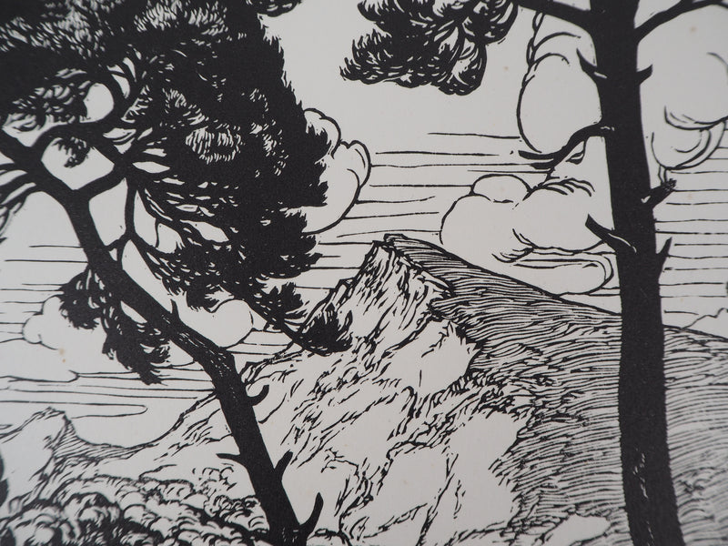 Jean-Baptiste VETTINER : Provence, dans les pins, Gravure sur bois originale (photo de détail 5) - Crédit photo : Galerie Art.Paris