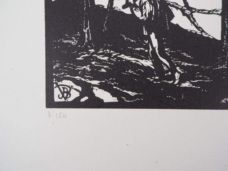Jean-Baptiste VETTINER : Provence, dans les pins, Gravure sur bois originale (photo de détail 6) - Crédit photo : Galerie Art.Paris