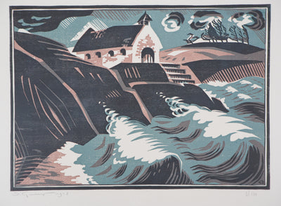 Sophie GRISEZ : Paysage breton (Golfe du Morbihan), Gravure sur bois originale (photo de détail 2) - Crédit photo : Galerie Art.Paris