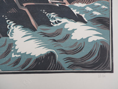 Sophie GRISEZ : Paysage breton (Golfe du Morbihan), Gravure sur bois originale (photo de détail 5) - Crédit photo : Galerie Art.Paris