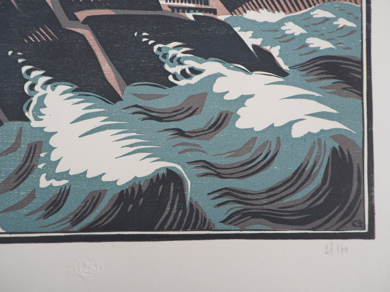 Sophie GRISEZ : Paysage breton (Golfe du Morbihan), Gravure sur bois originale (photo de détail 5) - Crédit photo : Galerie Art.Paris