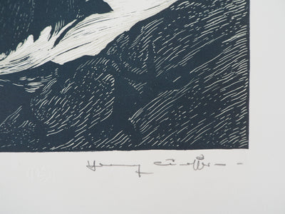 Henry CHEFFER : Finistère : Marée montante (Remous), Gravure sur bois originale (photo de détail 2) - Crédit photo : Galerie Art.Paris