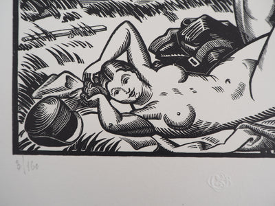 Paul VERA : Les baigneuses, Gravure sur bois originale (photo de détail 6) - Crédit photo : Galerie Art.Paris