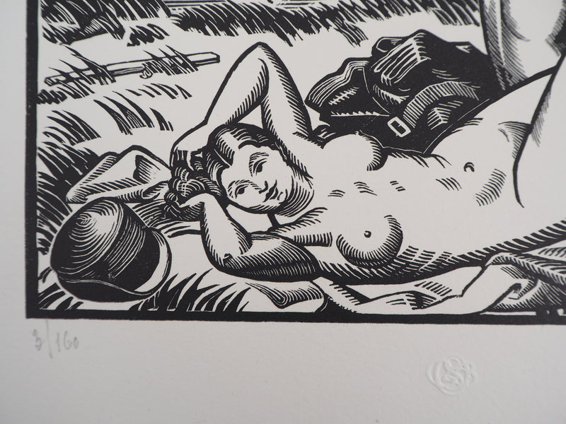 Paul VERA : Les baigneuses, Gravure sur bois originale (photo de détail 6) - Crédit photo : Galerie Art.Paris