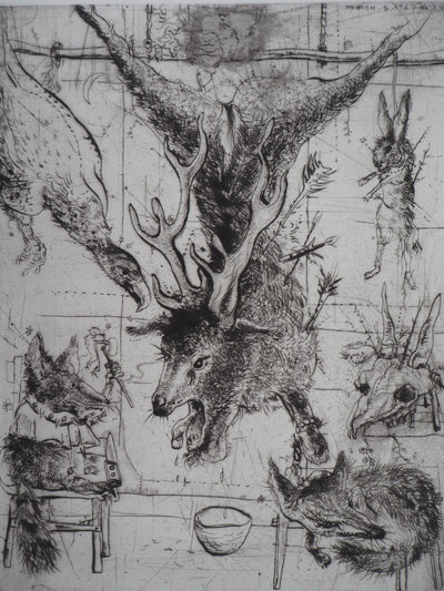 Mordecaï MOREH : Le supplice, Gravure originale signée