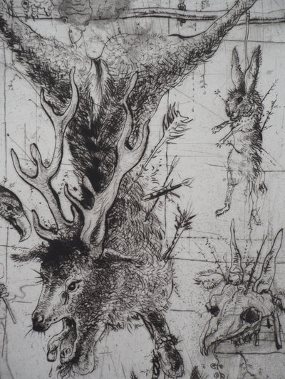 Mordecaï MOREH : Le supplice, Gravure originale signée