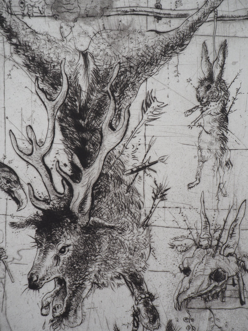 Mordecaï MOREH : Le supplice, Gravure originale signée