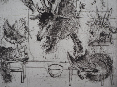Mordecaï MOREH : Le supplice, Gravure originale signée