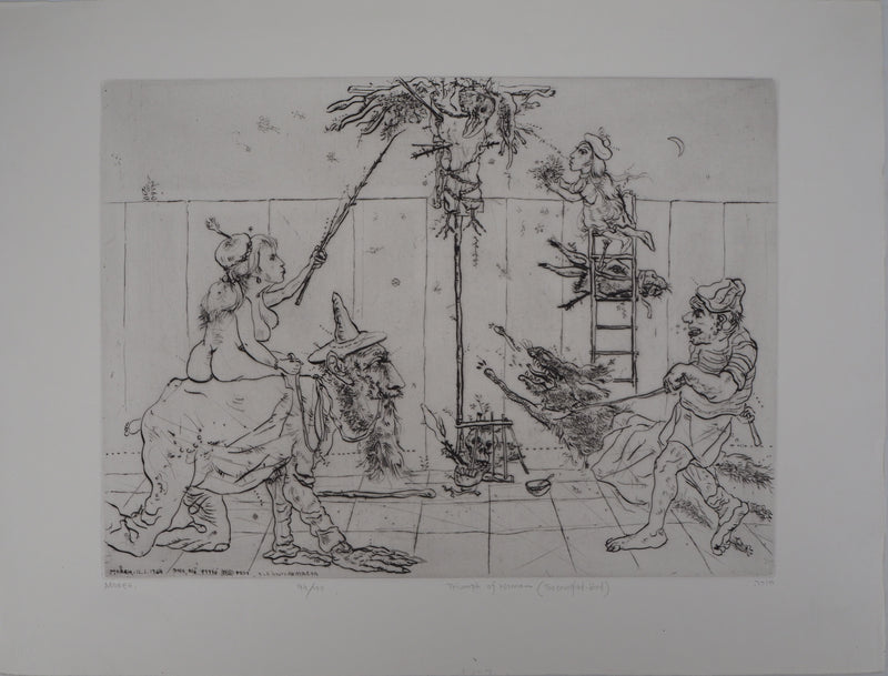 Mordecaï MOREH : Triumph of woman, Gravure originale signée