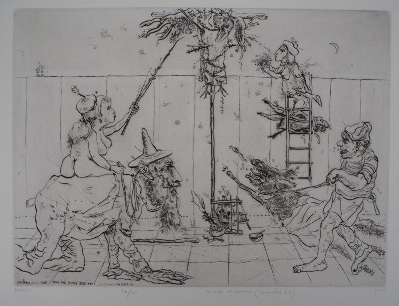 Mordecaï MOREH : Triumph of woman, Gravure originale signée
