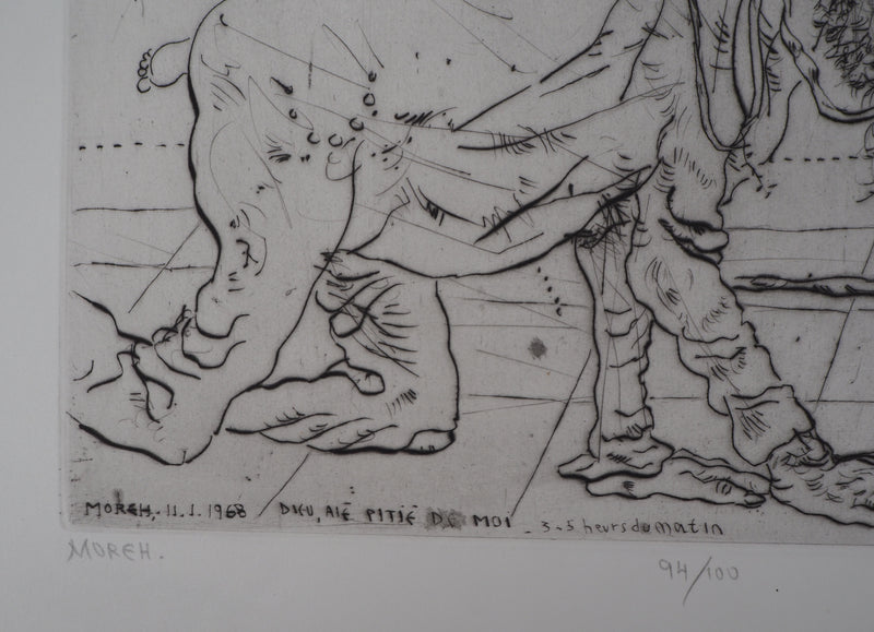 Mordecaï MOREH : Triumph of woman, Gravure originale signée