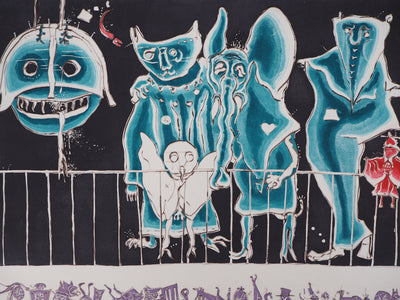 Mordecaï MOREH : Comedia dell'Arte, Gravure originale signée