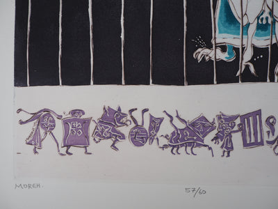 Mordecaï MOREH : Comedia dell'Arte, Gravure originale signée