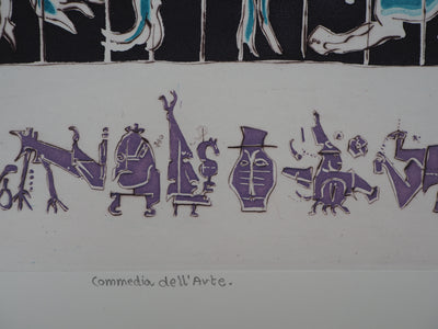 Mordecaï MOREH : Comedia dell'Arte, Gravure originale signée
