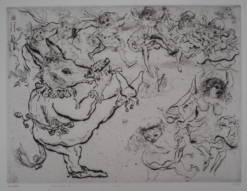 Mordecaï MOREH : Primavera II, Gravure originale signée