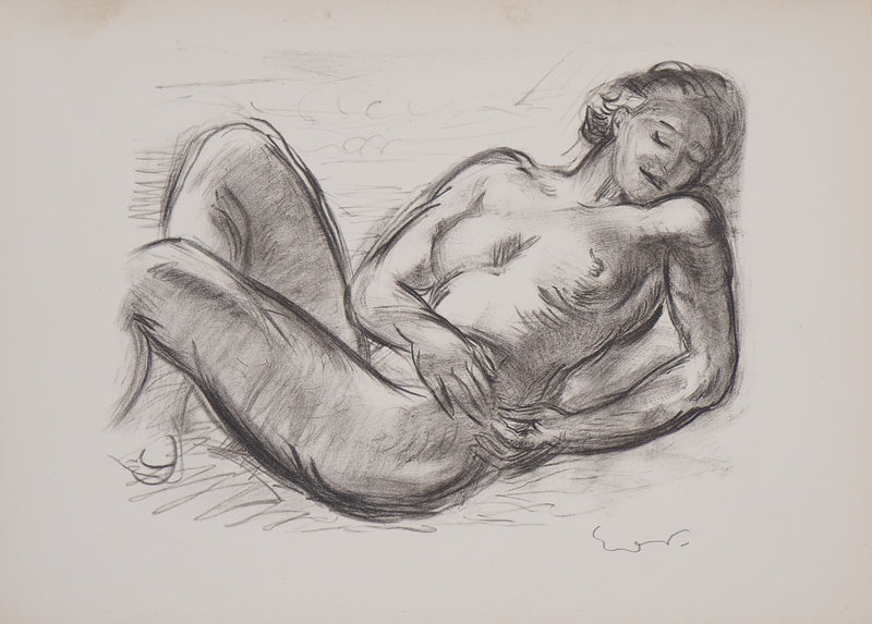 Emile Othon FRIESZ : Nu endormie, Lithographie originale signée