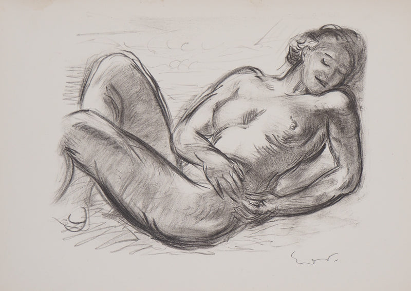 Emile Othon FRIESZ : Nu endormie, Lithographie originale signée