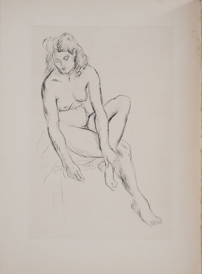 Emile Othon FRIESZ : Nu au fauteuil, Lithographie originale