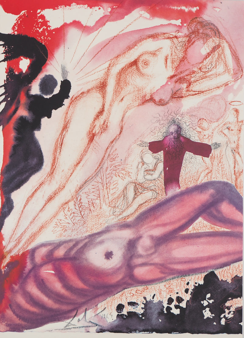 Salvador DALI : Biblia Sacra : Adam et Eve, Lithographie originale (vue générale) - Crédit photo : Galerie Art.Paris