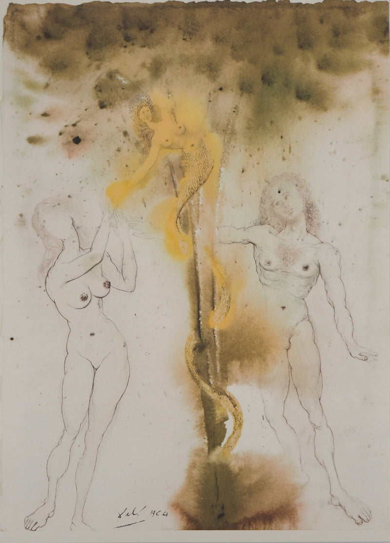 Salvador DALI : Adam et Eve, Lithographie signée