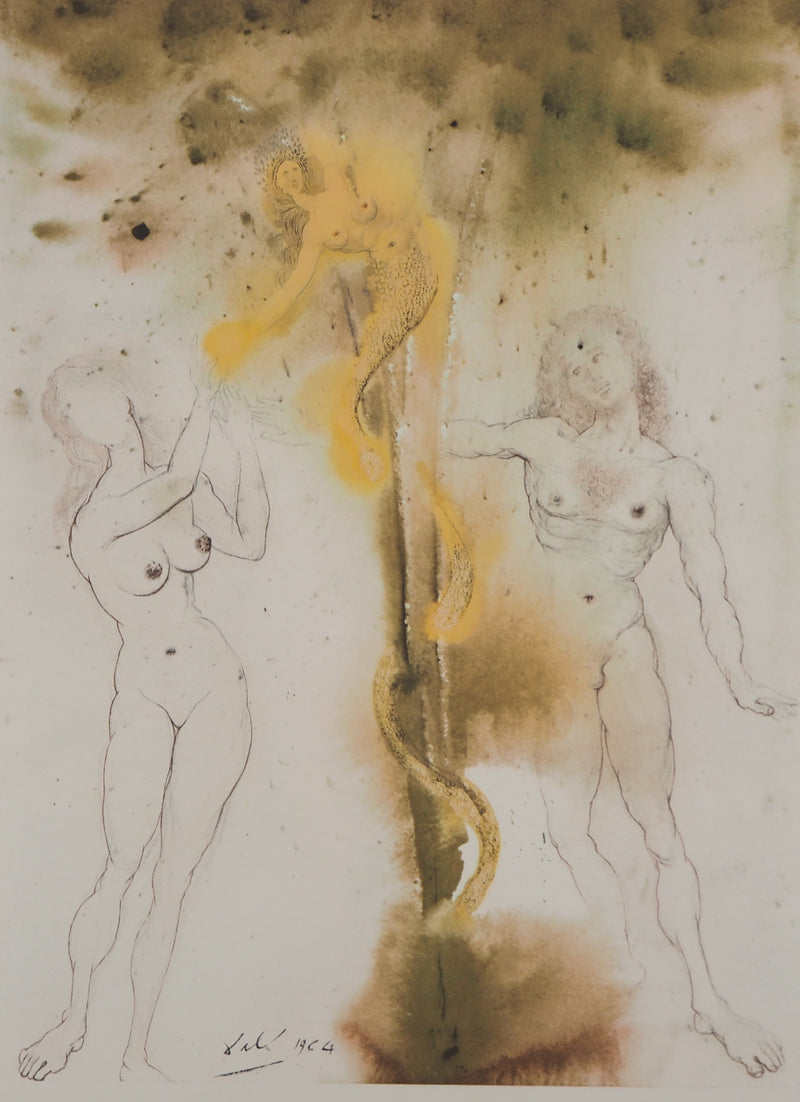 Salvador DALI : Adam et Eve, Lithographie signée