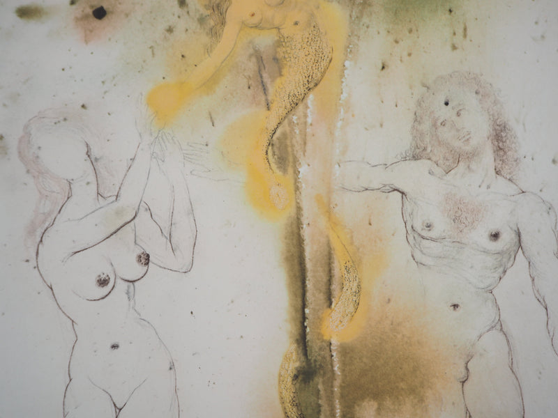 Salvador DALI : Adam et Eve, Lithographie signée