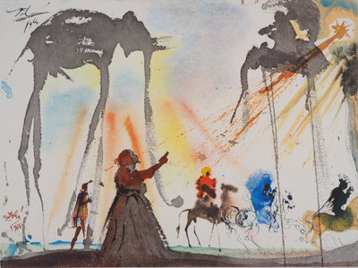 Salvador DALI : Les chevaliers de l'Apocalypse, Lithographie signée