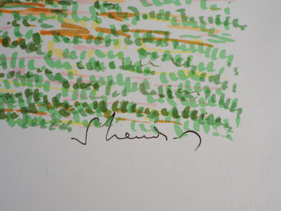 Serge MENDJISKY : En pleine course, Lithographie originale signée