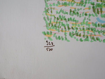 Serge MENDJISKY : En pleine course, Lithographie originale signée