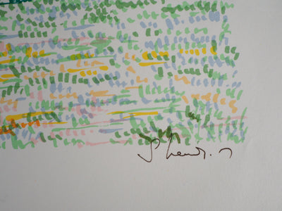 Serge MENDJISKY : L'élan des jockeys, Lithographie originale signée