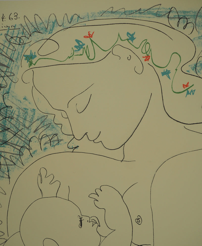 Pablo PICASSO : Maternité, Lithographie originale (photo de détail 4) - Crédit photo : Galerie Art.Paris
