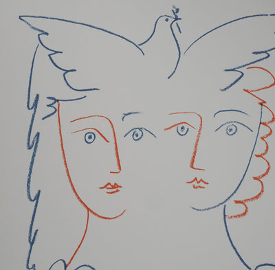 Pablo PICASSO : Couple à la colombe, Lithographie originale (photo de détail 4) - Crédit photo : Galerie Art.Paris