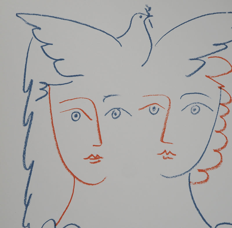 Pablo PICASSO : Couple à la colombe, Lithographie originale (photo de détail 4) - Crédit photo : Galerie Art.Paris