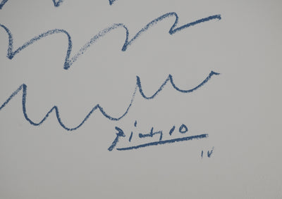 Pablo PICASSO : Couple à la colombe, Lithographie originale (photo de détail 2) - Crédit photo : Galerie Art.Paris