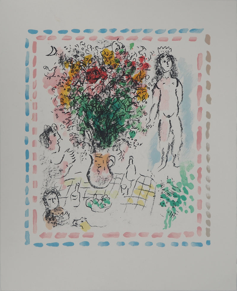 Marc CHAGALL : Le Bouquet de la Reine, Lithographie originale (vue générale) - Crédit photo : Galerie Art.Paris