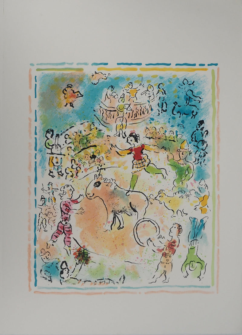Marc CHAGALL : Burlesque au cirque, Lithographie originale (vue générale) - Crédit photo : Galerie Art.Paris