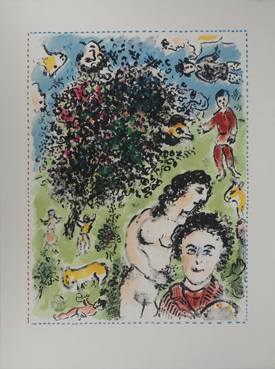 Marc CHAGALL : Dans le Jardin, Lithographie originale (vue générale) - Crédit photo : Galerie Art.Paris