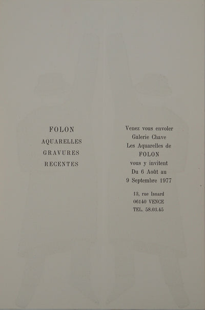 Jean-Michel FOLON : L'Homme et son double, Héliogravure originale (photo de détail 3) - Crédit photo : Galerie Art.Paris