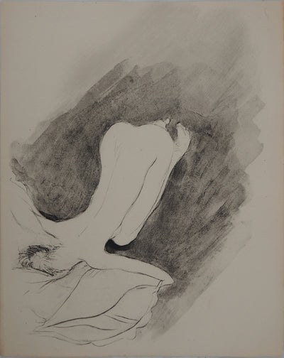 Jean-Gabriel DOMERGUE : Nudité s'étirant, Gravure originale (vue générale) - Crédit photo : Galerie Art.Paris