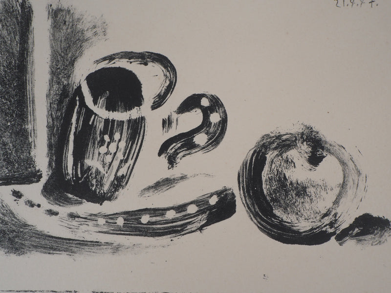 Pablo PICASSO : Tasse et pomme, Lithographie originale (photo de détail 3) - Crédit photo : Galerie Art.Paris