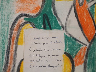 Jean-Michel ATLAN : Composition abstraite, Dessin original signé