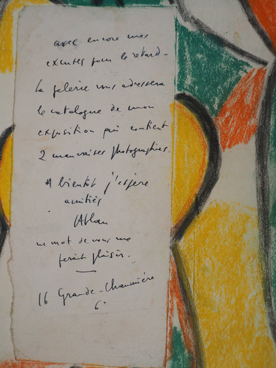 Jean-Michel ATLAN : Composition abstraite, Dessin original signé