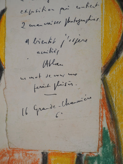 Jean-Michel ATLAN : Composition abstraite, Dessin original signé