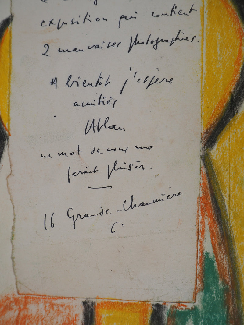 Jean-Michel ATLAN : Composition abstraite, Dessin original signé