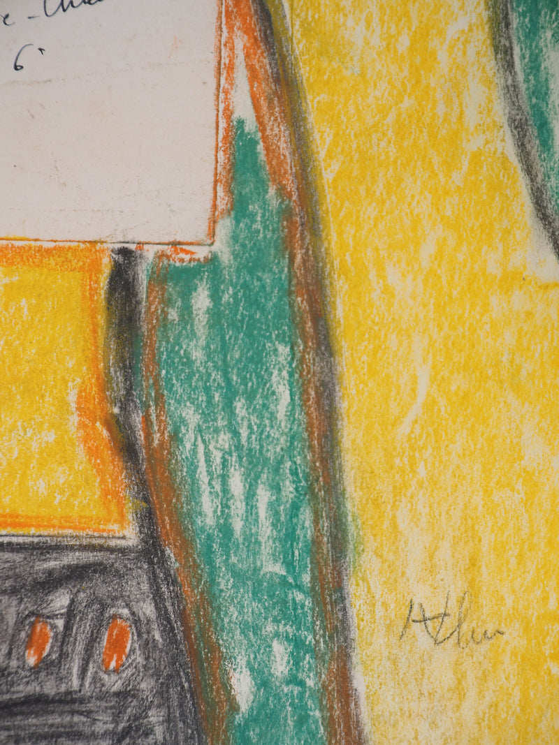 Jean-Michel ATLAN : Composition abstraite, Dessin original signé